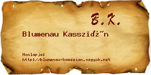 Blumenau Kasszián névjegykártya